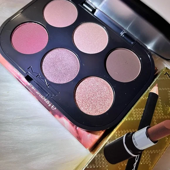 MAC Cosmetics Makeup Bundle- Fix+ Original, Eyeshadow Palette & lipstick/liner